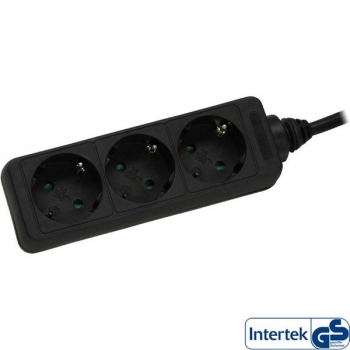 InLine Power Strip 220V, black, 
3 outlets, cord 3.0m