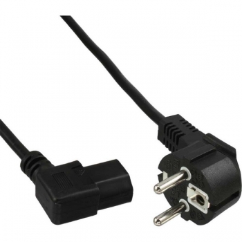 InLine Power Cord 10A/250V, black, 1.8m, 
CEE7/7 (angled) to IEC320-C13 (left -angled)