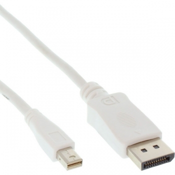 InLine Mini DisplayPort Adapter Cable, white, 1.0m, 
DP Male (OUT) to Mini DP Male (IN), for Notebook/PC