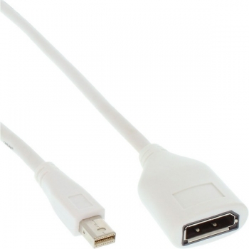 InLine Mini DP Adapter Cable, white, 1.0m, 
Mini DP Male to DP Female