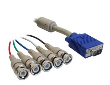InLine VGA Cable, HD15 M to 5x BNC M, 5.0m