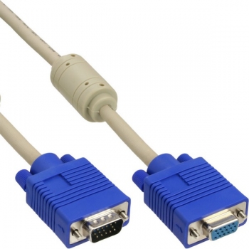 InLine VGA Extension Cable, HD15 M/F, 1.0m