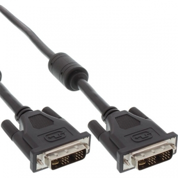 InLine DVI-I Single Link Cable, black, 2.0m, 
digital/analog 18+5 Male - Male, 2 ferrite cores