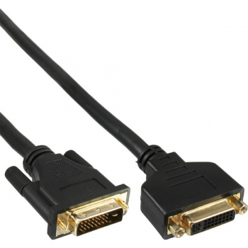 InLine DVI-D Dual Link Extension Cable, black, 2.0m, 
digital 24+1 Male - Female, gold plated