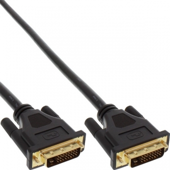 InLine DVI-D Dual Link Cable, black, 5.0m, 
digital 24+1 Male - Male, gold plated