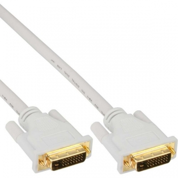 InLine DVI-D Dual Link Cable, white, 5.0m, 
digital 24+1 Male - Male, gold plated