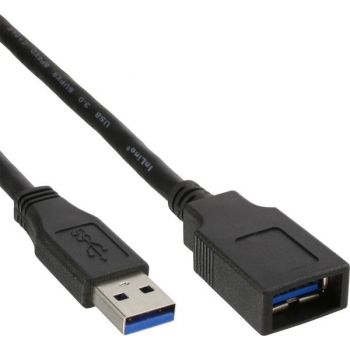 InLine USB 3.0 Extension Cable, black, 0.5m, 
A Male to A Female