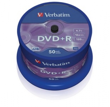 Verbatim DVD+R 16x, 4.7GB, Spindle,  50-pack