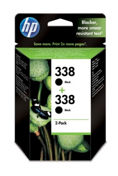 HP 338 Ink Cartridge, black,  2-pack