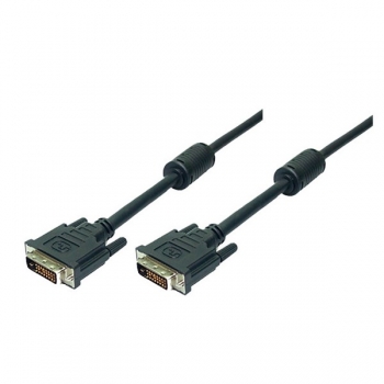LogiLink DVI-D Dual Link Cable, black, 5.0m, 
2x ferrite core, 24+1,  Male - Male