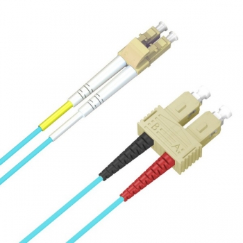 ACS FO Duplex Patch Cable, 50/125 (MM), OM4,
LC-SC, LSZH, aqua, 3.0m