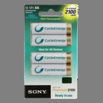 Sony Rechargeable Battery, AA, 1.2V, 800mAh, 4-pack