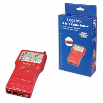 LogiLink Cable Tester  5 in 1,
for RJ11, RJ45, BNC, USB, IEEE1394
