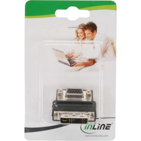 InLine DVI-A Adapter, 90 degree angled, 
analog 12+5 Male to VGA HD 15 Female