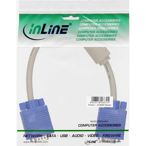 InLine VGA Cable, HD15 M/M, 0.3m