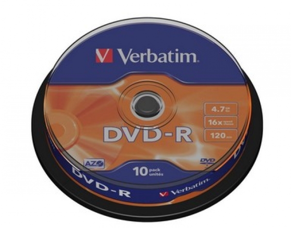 Verbatim DVD-R 16x, 4.7GB, Spindle, 10-pack