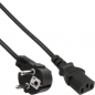 Preview: InLine Power Cord 10A/250V, black, 1.8m, 
CEE7/7 (angled) to IEC320-C13