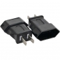 Preview: InLine Power Adapter,black, 
NEMA 1-15 male plug (2pin) to Euro female plug
