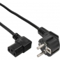 Preview: InLine Power Cord 10A/250V, black, 1.8m, 
CEE7/7 (angled) to IEC320-C13 (right-angled)