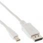Preview: InLine Mini DisplayPort Adapter Cable, white, 2.0m, 
DP Male (OUT) to Mini DP Male (IN), for Notebook/PC