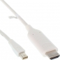 Preview: InLine Mini DisplayPort Adapter Cable, white, 2.0m, 
Mini DisplayPort Male to HDMI Male, with audio