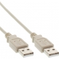 Preview: InLine USB 2.0 Cable, beige, 2.0m, 
A Male to A Male