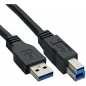 Preview: InLine USB 3.0 Cable, black, 0.5m, 
A Male to B Male