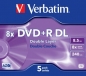 Preview: Verbatim DVD+R 8x, 8.5GB DL, Jewel Case, 5-pack