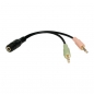 Preview: LogiLink Audio Stereo Adapter Cable, black, 15cm, 
3.5mm Female to 2x 3.5mm Male