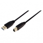 Preview: LogiLink USB 3.0 Cable, black, 2.0m, 
USB-A Male to USB-B Male