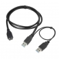 Preview: LogiLink USB 3.0 Y Power Cable, black, 1.0m, 
2x USB-A Male to Micro-B USB Male