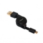 Preview: LogiLink Extendable USB 2.0 to Micro USB Cable, black,  0.75m, USB-A Male to Micro USB-B Male