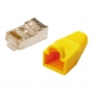 Preview: LogiLink CAT5E RJ45 Plug Connector, shielded, 
with yellow boot, for round stranded cable, 100-pack
