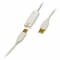 Preview: LogiLink USB 2.0 Active Repeater Cable, white, 12m, 
with slide-lock, USB-A Male to USB-A Female