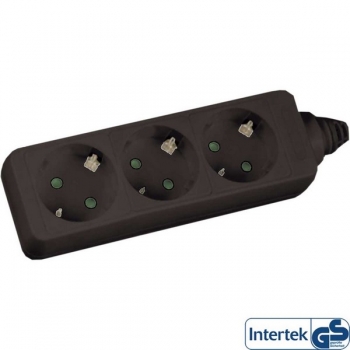 InLine Power Strip 220V, black, 
3 outlets, cord 1.5m