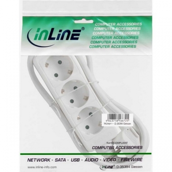 InLine Power Strip 220V, white, 
3 outlets, cord 1.5m