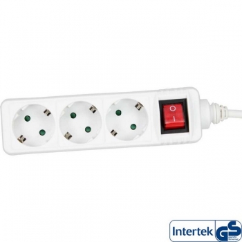 InLine Power Strip 220V with on/off switch,  white, 
3 outlets, cord 3.0m