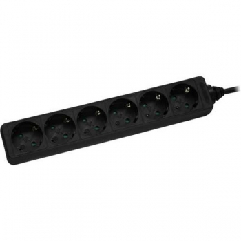 InLine Power Strip 220V, black, 
6 outlets, cord 1.5m