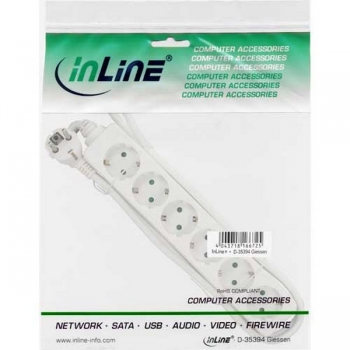 InLine Power Strip 220V, white, 
6 outlets, cord 1.5m
