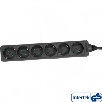 InLine Power Strip 220V, black, 
6 outlets, cord 5.0m
