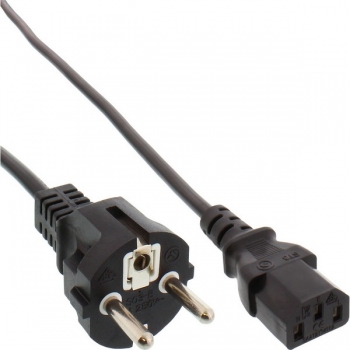 InLine Power Cord 10A/250V, black, 1.8m, 
CEE7/7  (straight) to IEC320-C13