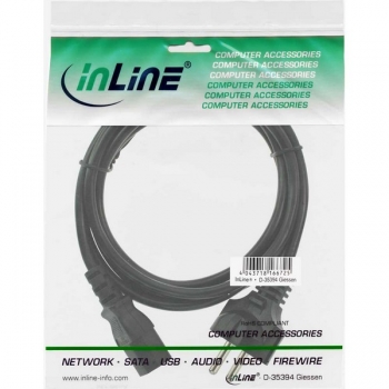 InLine Power Cord 10A/250V, black, 1.8m, 
CEE7/7  (straight) to IEC320-C13