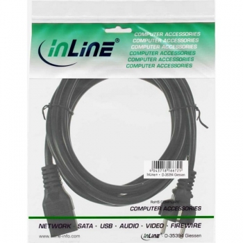 InLine Power Cord 16A/250V, black, 3.0m, 
CEE7/7 (straight) to IEC320-C19