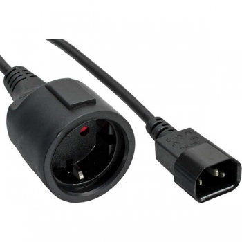 InLine Power Cord 10A/250V, black, 1.0m, 
CEE7/7 (Female) to IEC320-C14