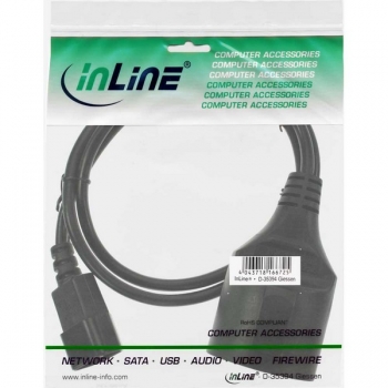 InLine Power Cord 10A/250V, black, 1.0m, 
CEE7/7 (Female) to IEC320-C14