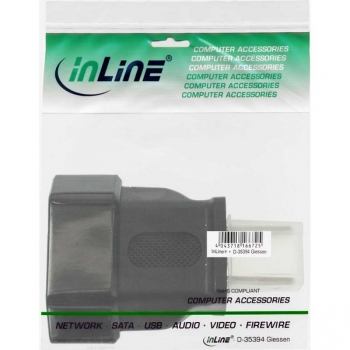 InLine Power Adapter,black, 
NEMA 1-15 male plug (2pin) to Euro female plug