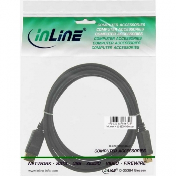 InLine DisplayPort Cable, black, 2.0m, 
Male to Male, gold-plated connectors