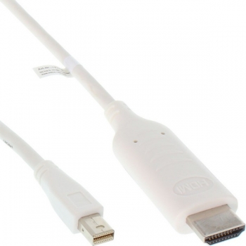 InLine Mini DisplayPort Adapter Cable, white, 2.0m, 
Mini DisplayPort Male to HDMI Male, with audio