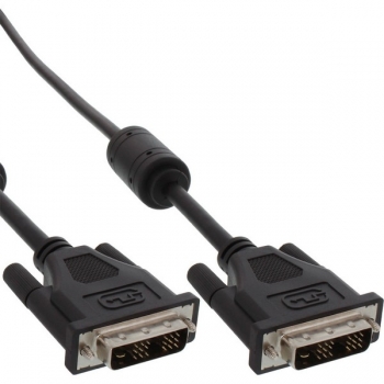 InLine DVI-D Single Link Cable, black, 2.0m, 
digital 18+1 Male - Male, 2 ferrite cores