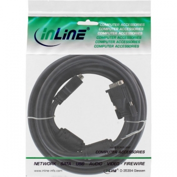 InLine DVI-D Dual Link Extension Cable, black, 5.0m, 
digital 24+1 Male - Female, 2 ferrite cores